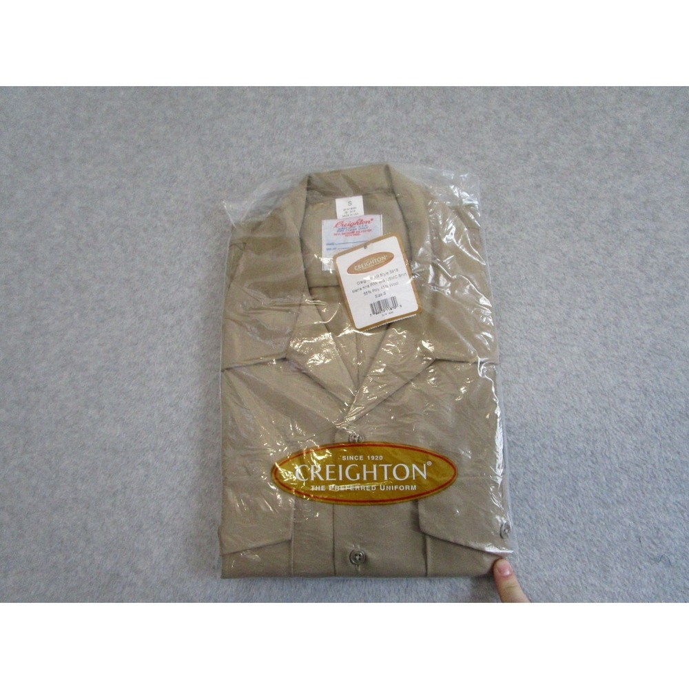 USMC Shirt‎ Mens Small Khaki Tan Uniform Wool Blend Creighton Military Brown